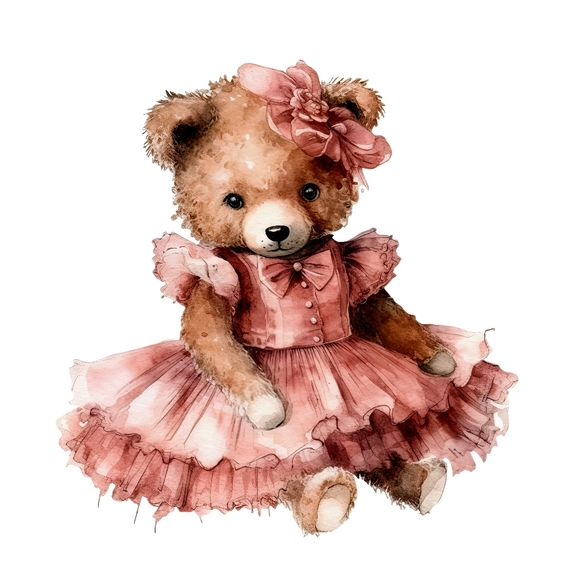 3pc  Ballerina Teddy Bear Prints - Picture 2 of 3